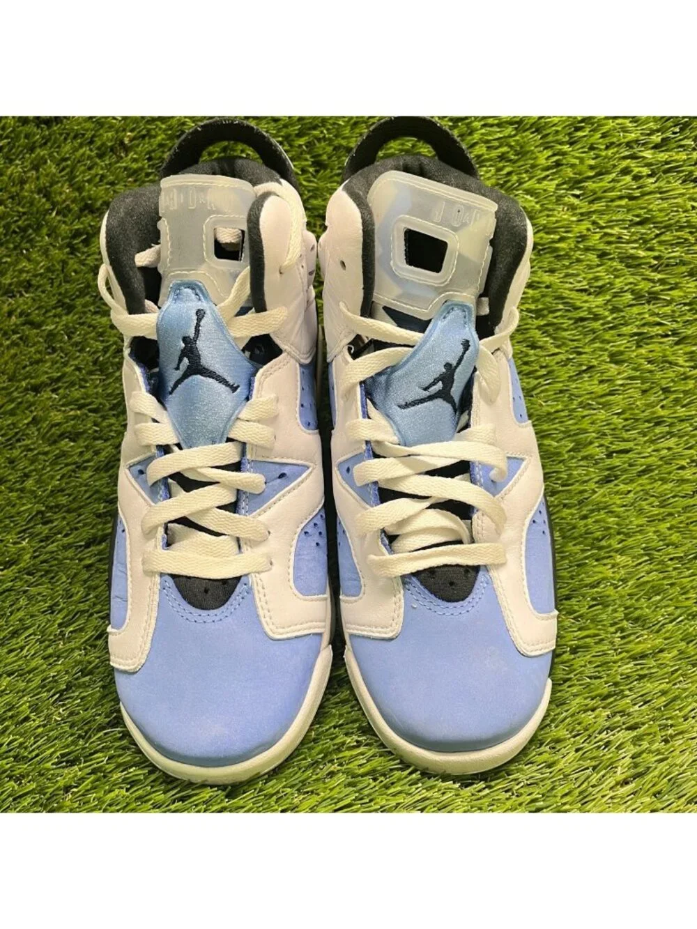 Nike Air Jordan 6 Retro Boys Size 6.5Y Blue White Basketball Shoes Sneakers